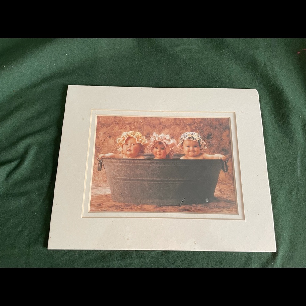 New & Vintage Anne Geddes " Little thoughts with Love " Washtub print